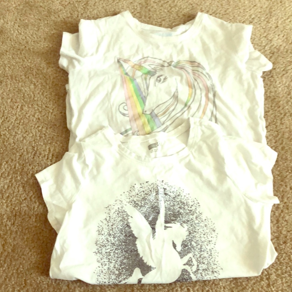 Two unicorn shirts from (cat&jack and crazy 8)